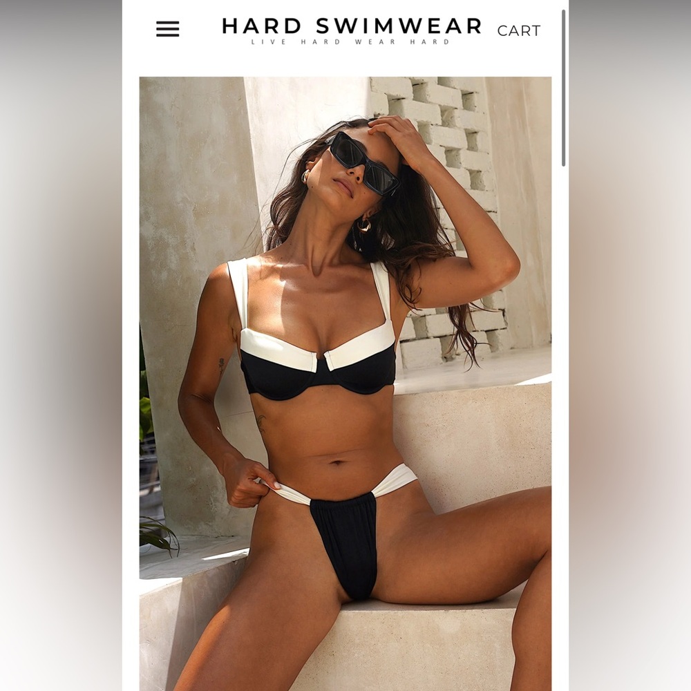 NWT Hard Swimwear diva noir balconette top & brazilian bikini bottom